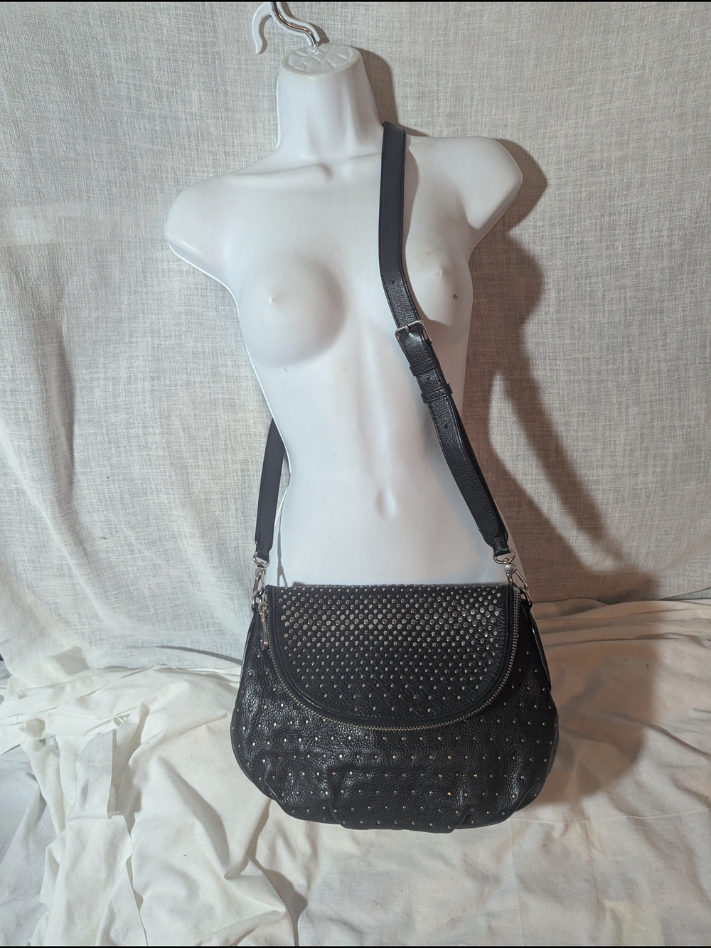Marc by Marc Jacobs Black Studded Leather Crossbody Bag